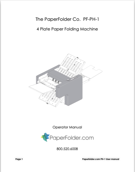 PaperFolder PH1 4 plate folding machine User Manual